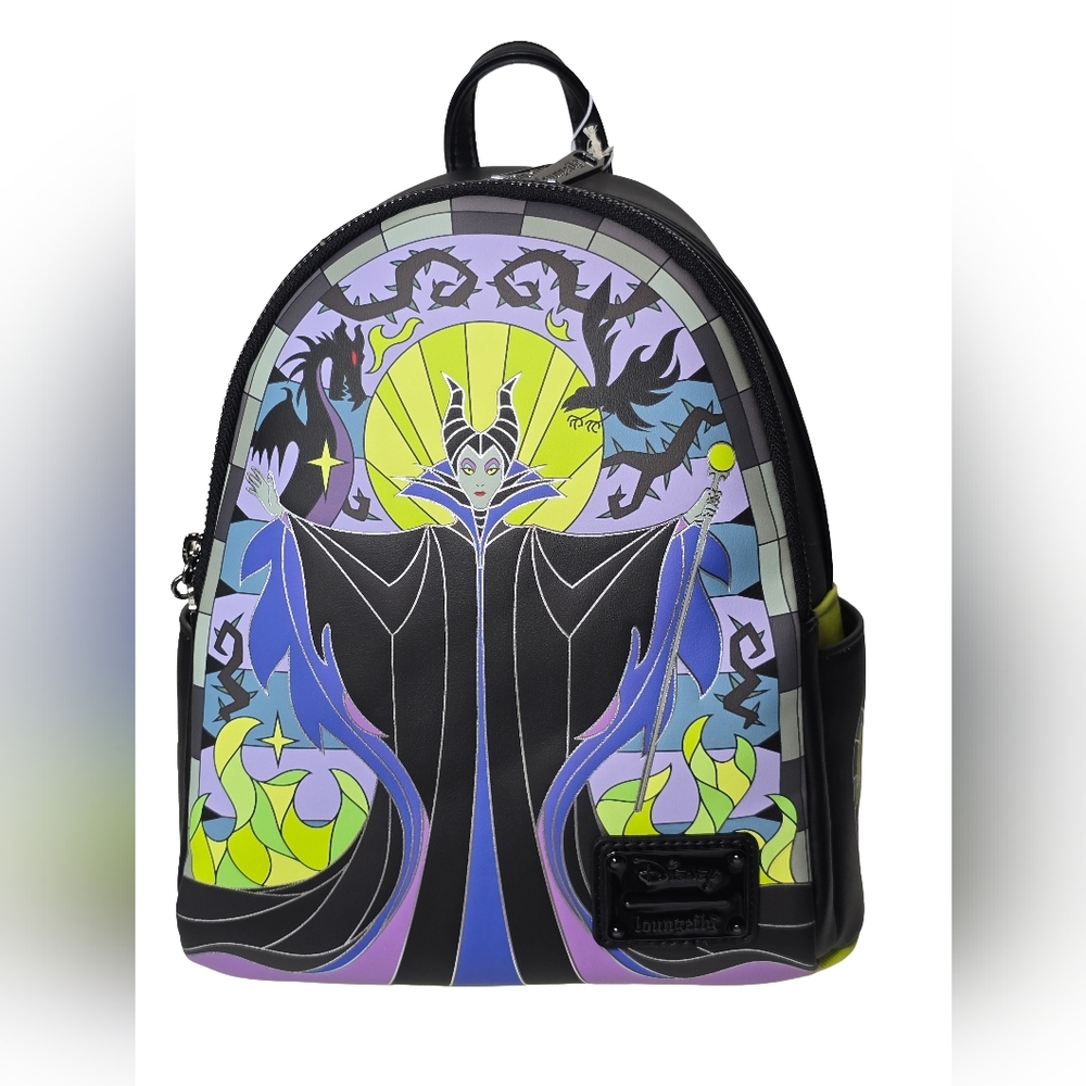 Loungefly Maleficent Stained Glass Mini Backpack Grail LE Exclusive